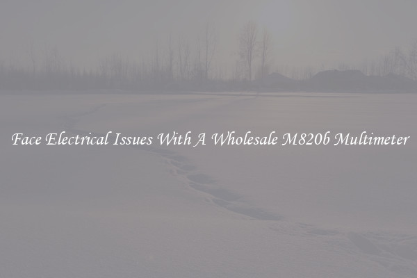 Face Electrical Issues With A Wholesale M820b Multimeter