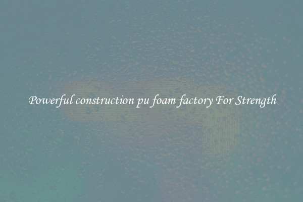 Powerful construction pu foam factory For Strength