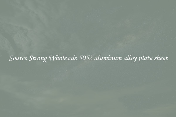 Source Strong Wholesale 5052 aluminum alloy plate sheet