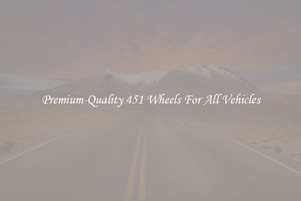Premium-Quality 451 Wheels For All Vehicles