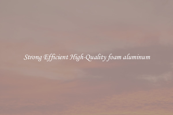 Strong Efficient High-Quality foam aluminum