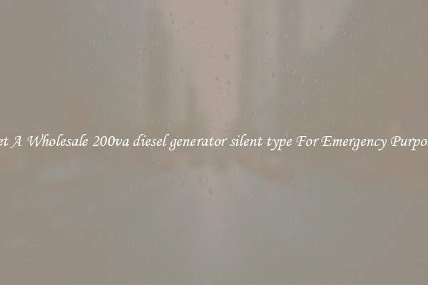 Get A Wholesale 200va diesel generator silent type For Emergency Purposes